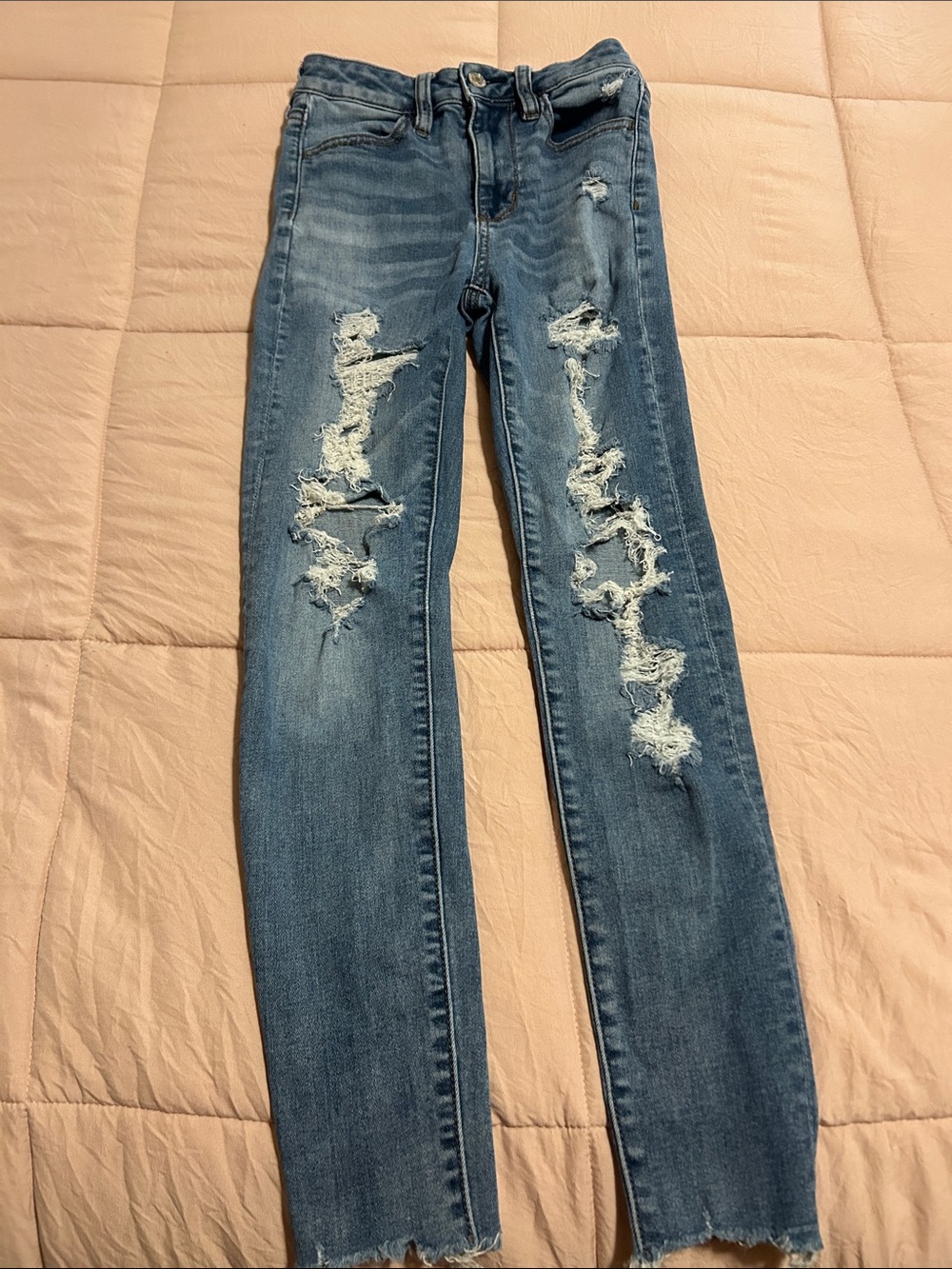 American Eagle Distressed Skinny Jeans - Blue